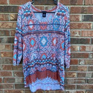 New Directions 3/4 Sleeve Tunic Knit Top XL